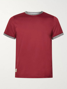 Tracksmith Towne Cotton-blend Jersey T-shirt In Red