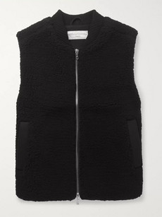 Officine Generale Wool-blend Fleece Gilet In Black