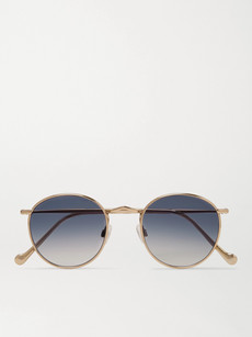 Moscot Zev Round-frame Gold-tone Titanium Sunglasses