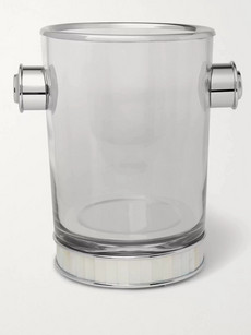 Lorenzi Milano Glass, Silver-tone And Mother-of-pearl Champagne Bucket In Neutrals