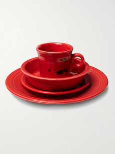 Calvin Klein Home + Andy Warhol Foundation + Hopper Printed Ceramic Dinnerware Set In Red