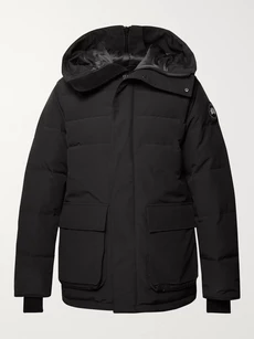 Canada Goose Wedgemount Quilted Canvas Hooded Down Jacket In Black