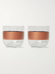 TOM DIXON TANK SET OF TWO PAINTED WHISKY GLASSES