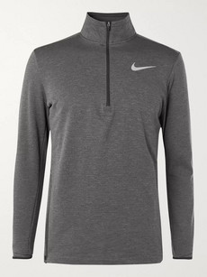 Nike Element Mélange Dri-fit Half-zip Top In Gray