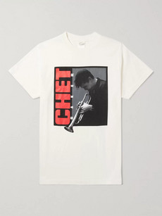 Noon Goons Chet Baker Printed Cotton-jersey T-shirt In White