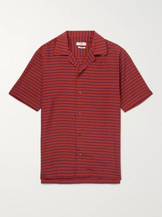 Cmmn Swdn Duncan Camp-collar Checked Voile Shirt - Red