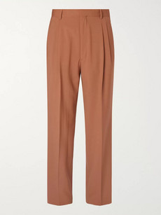Cmmn Swdn Jay Pleated Wool Trousers In Light Brown