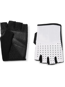 Cafe Du Cycliste Leather And Esh-panelled Jersey Cycling Gloves - White