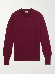 William Lockie Cashmere Sweater In Burgundy