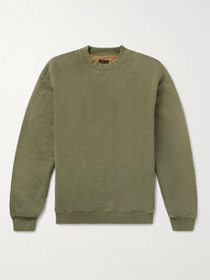 Kapital Oversized Loopback Cotton-jersey And Quilted Shell Sweatshirt In Green