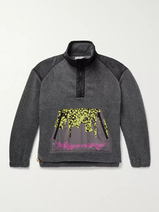 Flagstuff Printed Shell-panelled Fleece Half-zip Sweatshirt In Gray