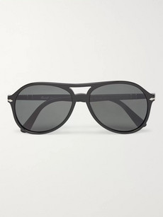 Persol Aviator-style Acetate Polarised Sunglasses In Black