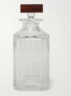 Linley Trafalgar Glass And Walnut Whisky Decanter In Clear