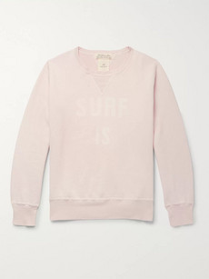 Remi Relief Distressed Printed Oopback Cotton-jersey Sweatshirt - Pink