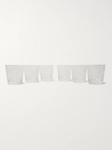 Soho Home Barwell Set Of Six Cut Crystal Rocks Glasses In Clear
