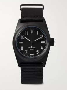 Unimatic U2-bn Dlc-coated Stainless Steel And Webbing Watch In Black
