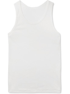 Secondskin Air Knit Cotton-jersey Tank Top In White