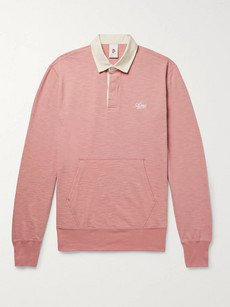 Aimé Leon Dore Twill-trimmed Slub Cotton-jersey Polo Shirt In Pink