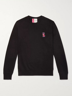 Maison Kitsuné Logo-appliquéd Loopback Cotton-jersey Sweatshirt - Black