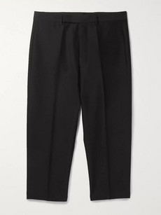 Rick Owens Cropped Tapered Woven Trousers In Black