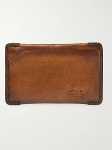 Berluti Easy Leather Cardholder In Brown