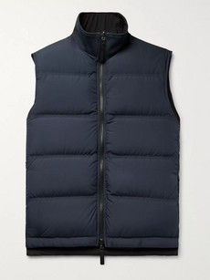 Berluti Quilted Shell Down Gilet In Navy
