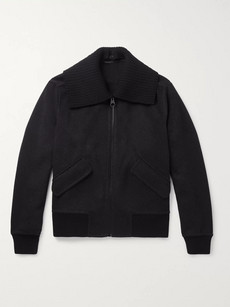 BURBERRY CASHMERE AND WOOL-BLEND BOMBER JACKET