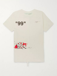 OFF-WHITE SLIM-FIT PRINTED COTTON-JERSEY T-SHIRT