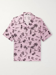 MCQ BY ALEXANDER MCQUEEN CAMP-COLLAR PRINTED VOILE SHIRT