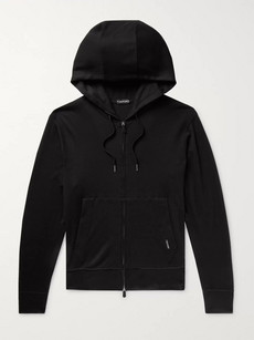 Tom Ford Cashmere Zip-up Hoodie In Black