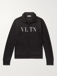 Valentino Logo-print Jersey Track Jacket In Black