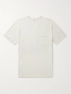 Brioni Embroidered Cotton-jersey T-shirt In White