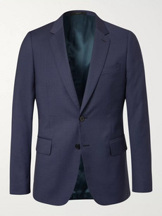 Paul Smith Navy Soho Slim-fit Puppytooth Wool Suit Jacket