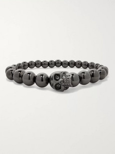 Alexander Mcqueen Gunmetal-tone Bead Bracelet In Metallic