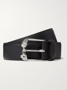 Alexander Mcqueen 3cm Black Textured-leather Belt