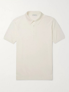 Boglioli Slim-fit Knitted Slub Cotton Polo Shirt In White