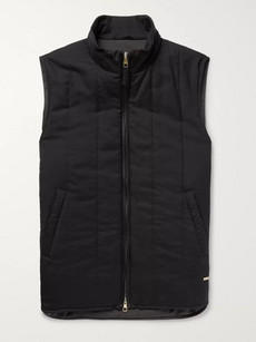 Dunhill Quilted Cashmere Gilet In Blue