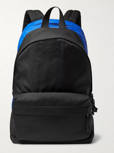 Balenciaga Two-tone Canvas Backpack In Black