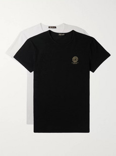 Versace Pack Of Two Medusa-print Jersey T-shirts In Black
