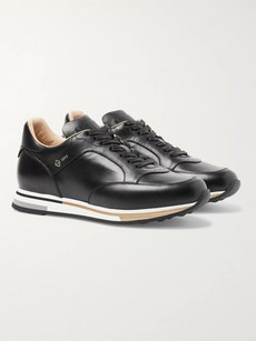 DUNHILL DUKE POLISHED-LEATHER SNEAKERS