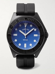 Bamford Watch Department Mayfair Stainless Steel And Rubber Watch In Blue