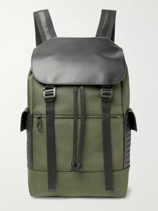 BOTTEGA VENETA Sassolungo Nylon-Canvas and Intrecciato Leather Backpack