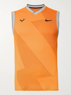 Nike Rafa Slim-fit Aeroreact Tennis Tank Top In Orange