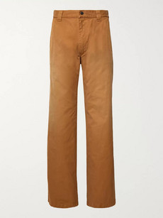 Billy Wide-leg Cotton-twill Trousers In Brown