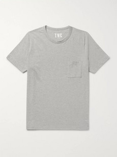 The Workers Club Mélange Cotton-jersey T-shirt In Grey