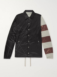RICK OWENS EMBROIDERED STRIPED SHELL JACKET