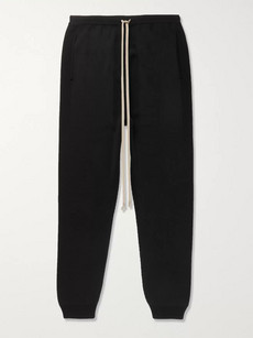 Rick Owens Slim-fit Tapered Knitted Silk Sweatpants In Black