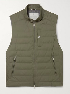 Brunello Cucinelli Quilted Shell Gilet In Green