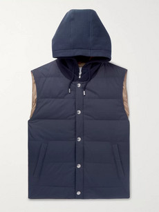 Brunello Cucinelli Layered Quilted Shell And Stretch In Navy