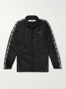 OFF-WHITE WEBBING-TRIMMED SHELL TRACK JACKET